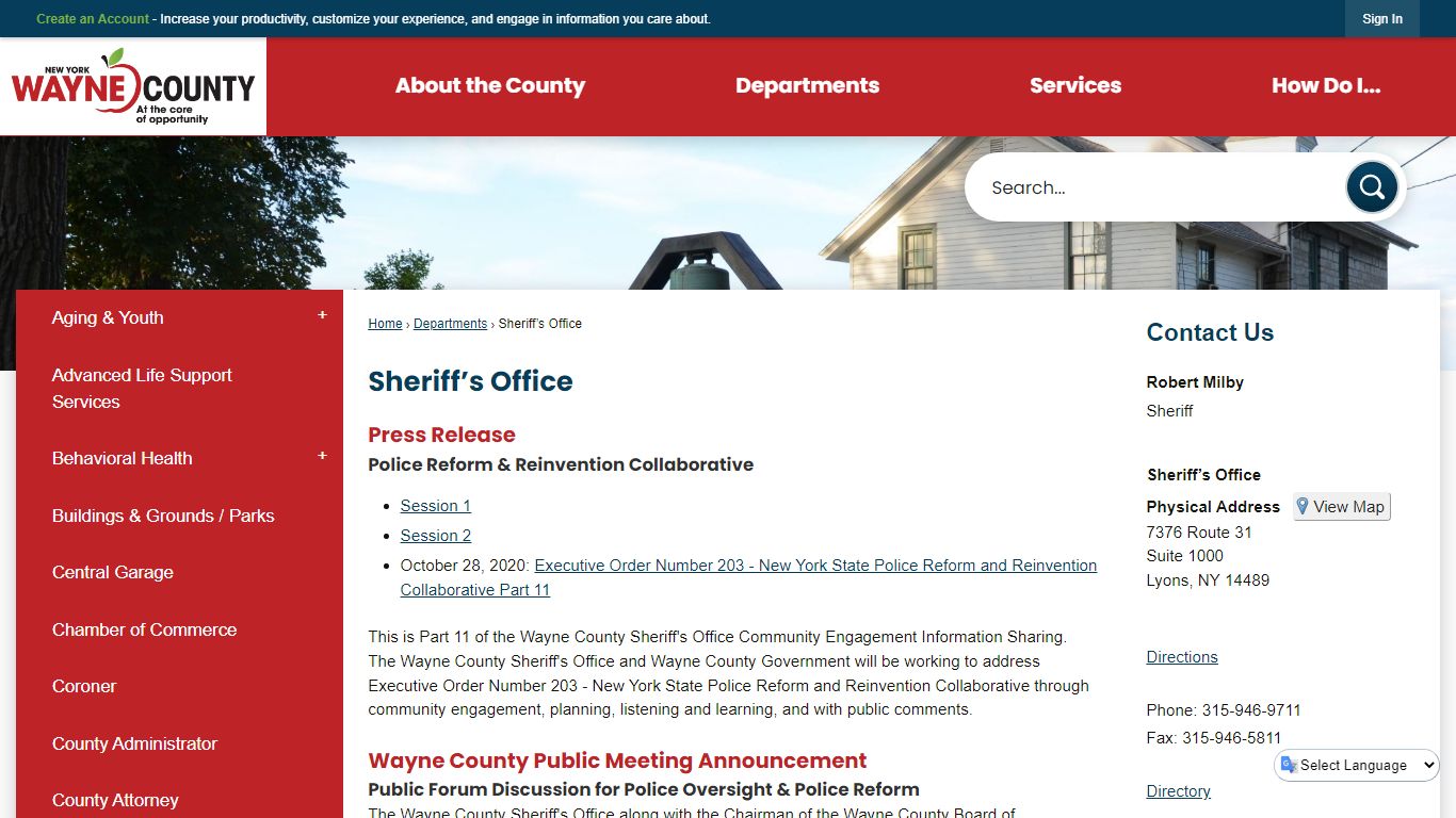 Sheriff’s Office | Wayne County, NY